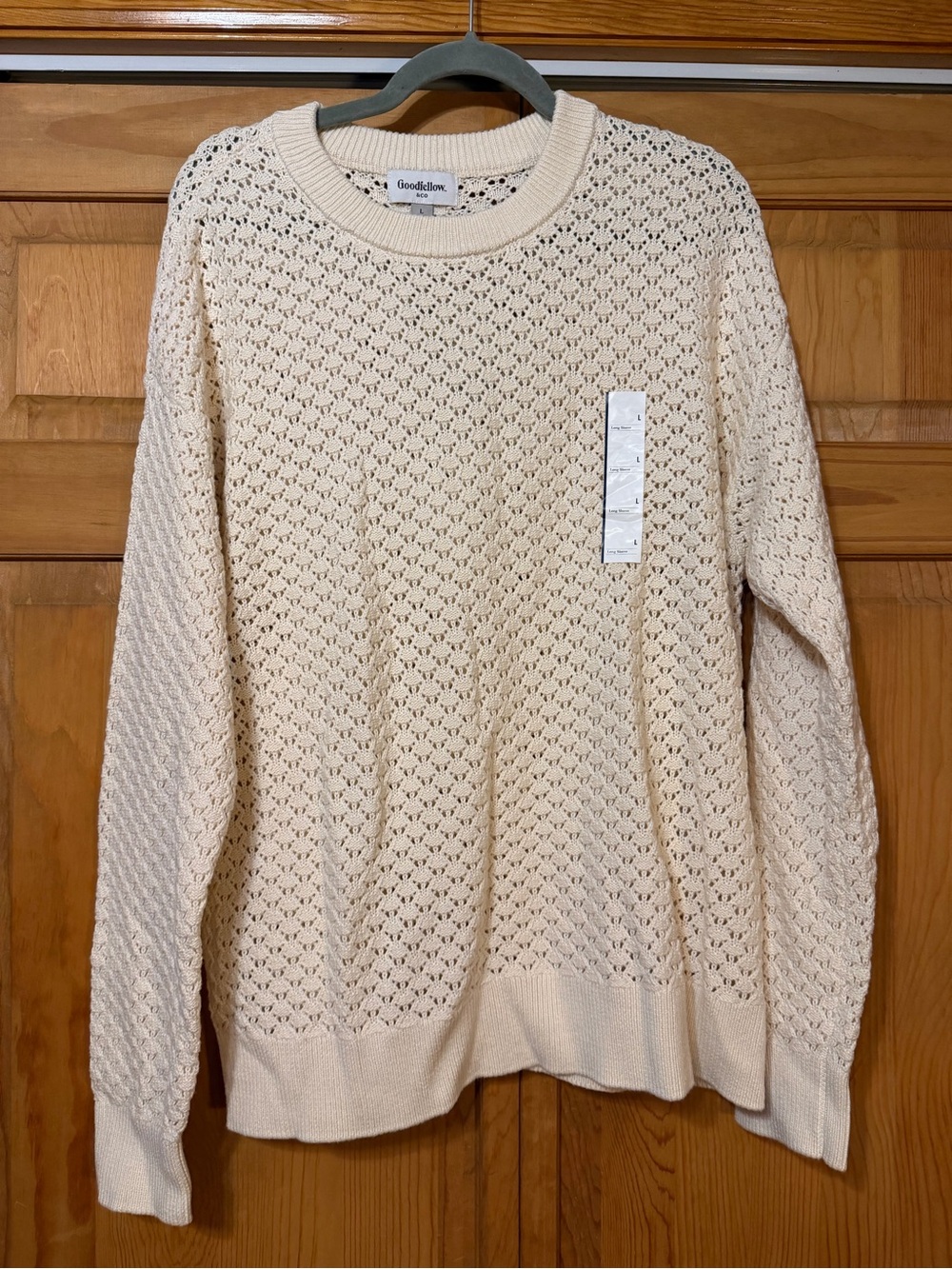 Goodfellow & Co Cream Openwork Crewneck Sweater